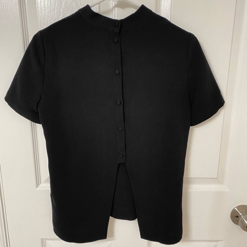 Madewell mockneck button back blouse